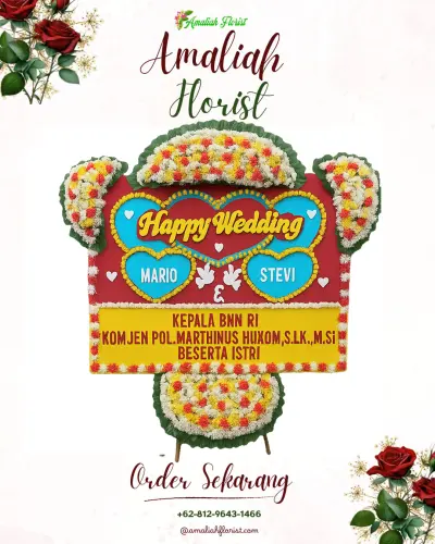 Karangan Papan Bunga Pernikahan di Bagoang